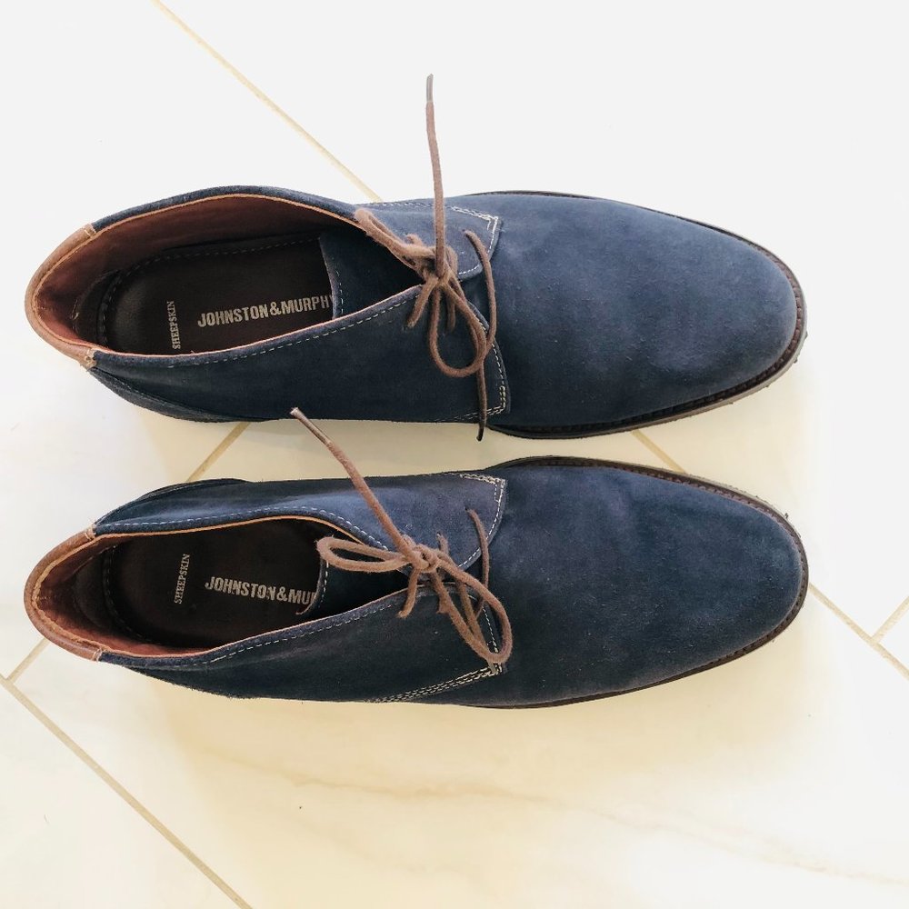 Johnston & Murphy Men's Copeland Chukka Boot 12M Navy Suede - Picture 2 of 12